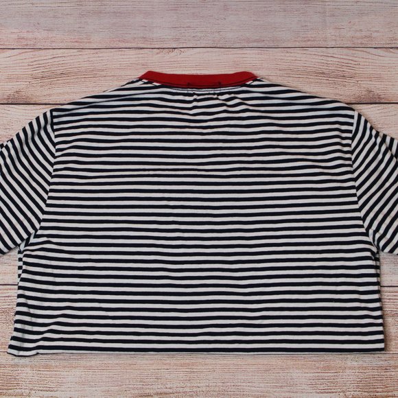 Polo Ralph Lauren Navy striped v-neck with red trim - Picture 2 of 5